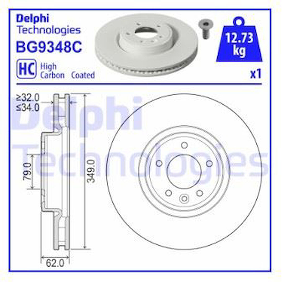 Land Rover Fren Diski On Range Rover 13> Range Rover Sport 14> Discovery 5 17> - Delphi Bg9348c