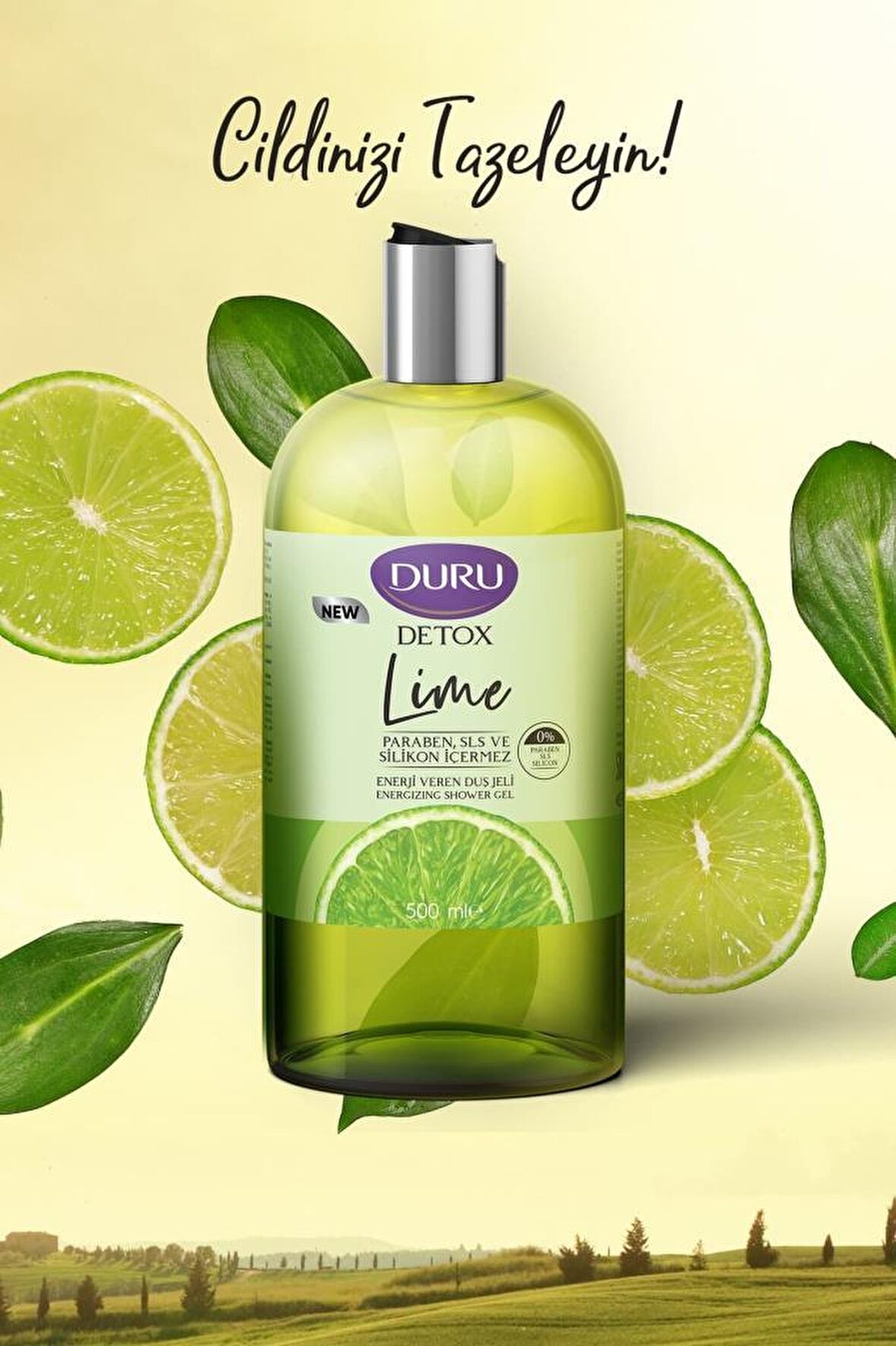 Duru Detox Lime Limon Aromalı Tüm Ciltler İçin Kalıcı Kokulu Duş Jeli 500 ml