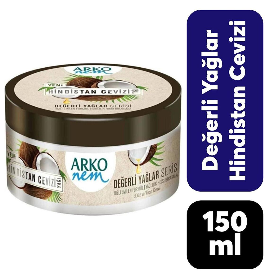 .Krem Arko 150 ml Hindistan Cevizi