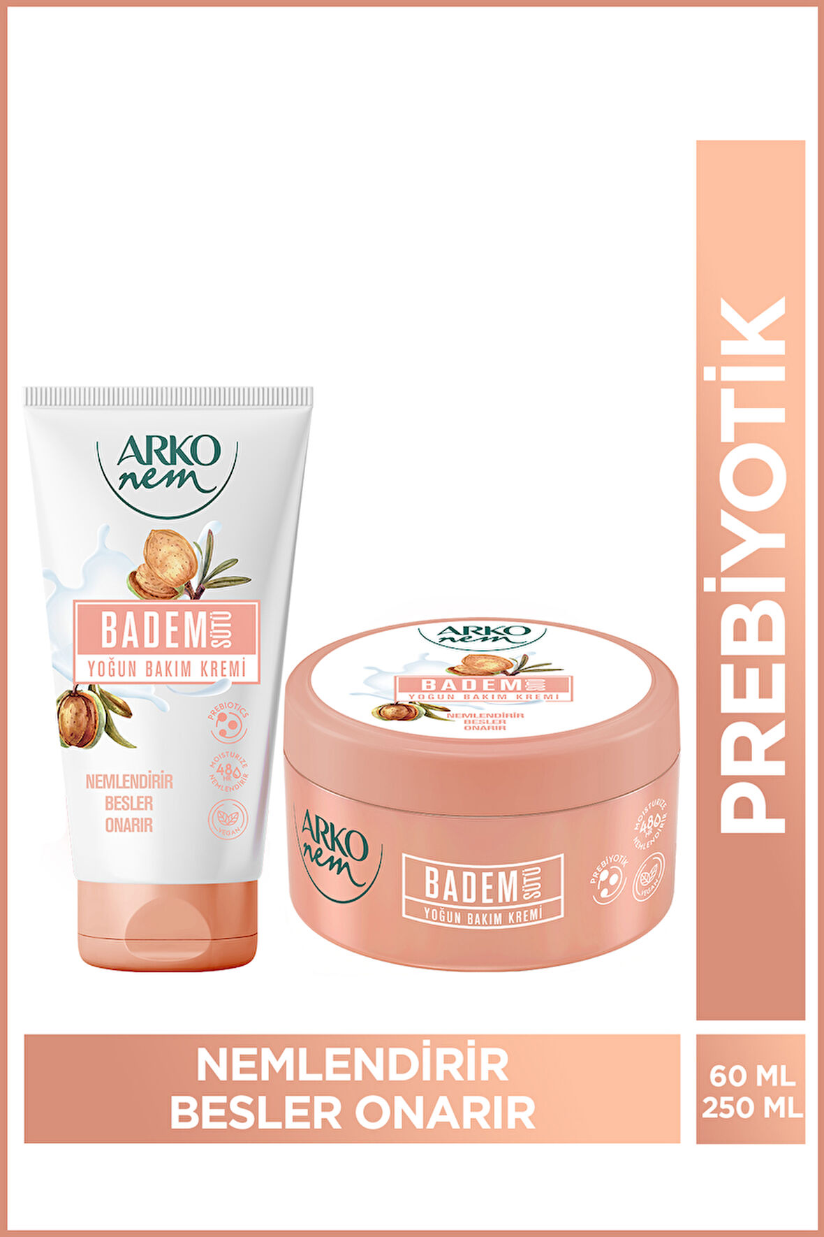 Arko Nem Yoğun Bakım Kremi Badem Sütü 250+60 Ml