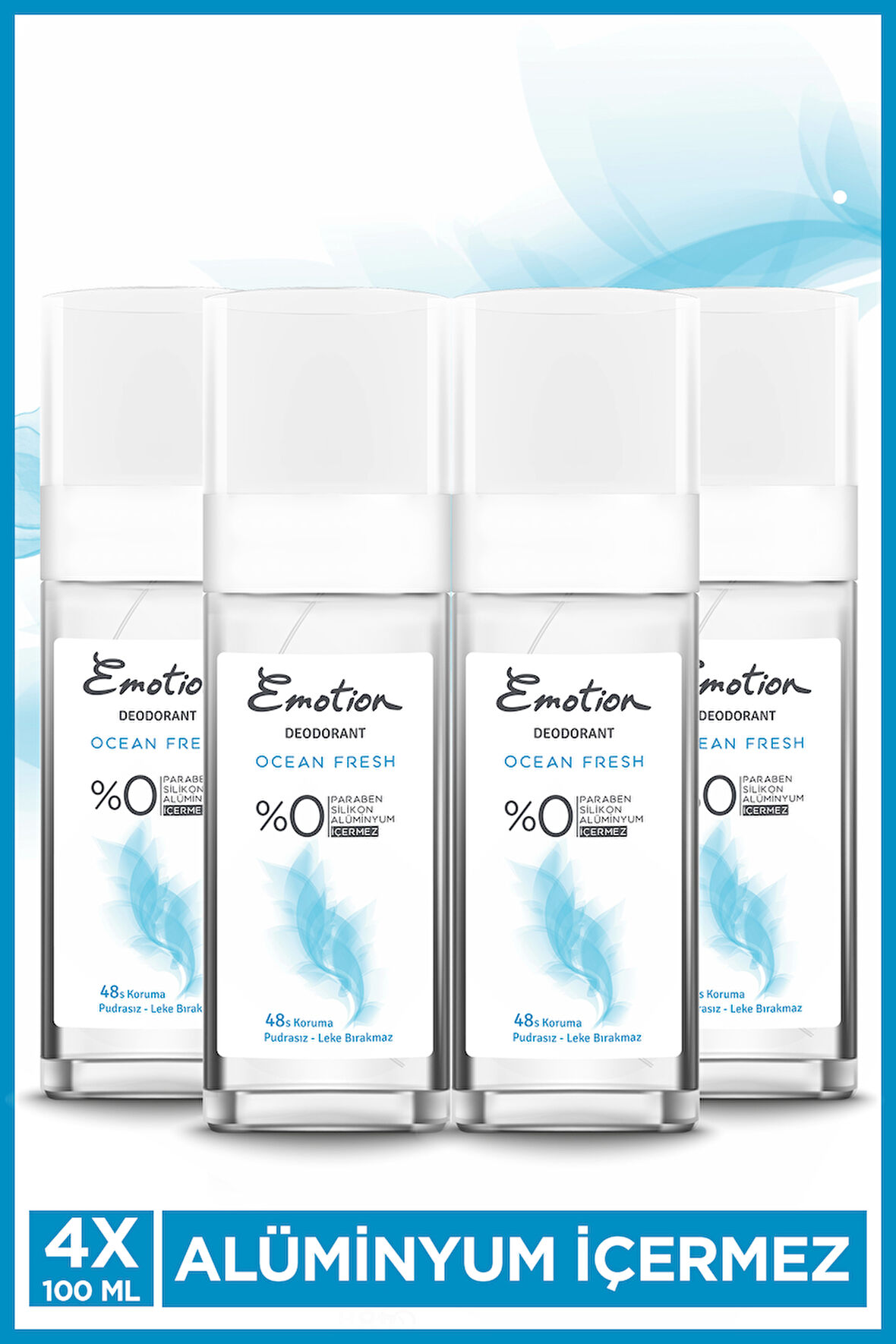 Emotion Ocean Fresh Pump Sprey Kadın Deodorant 4x100 Ml