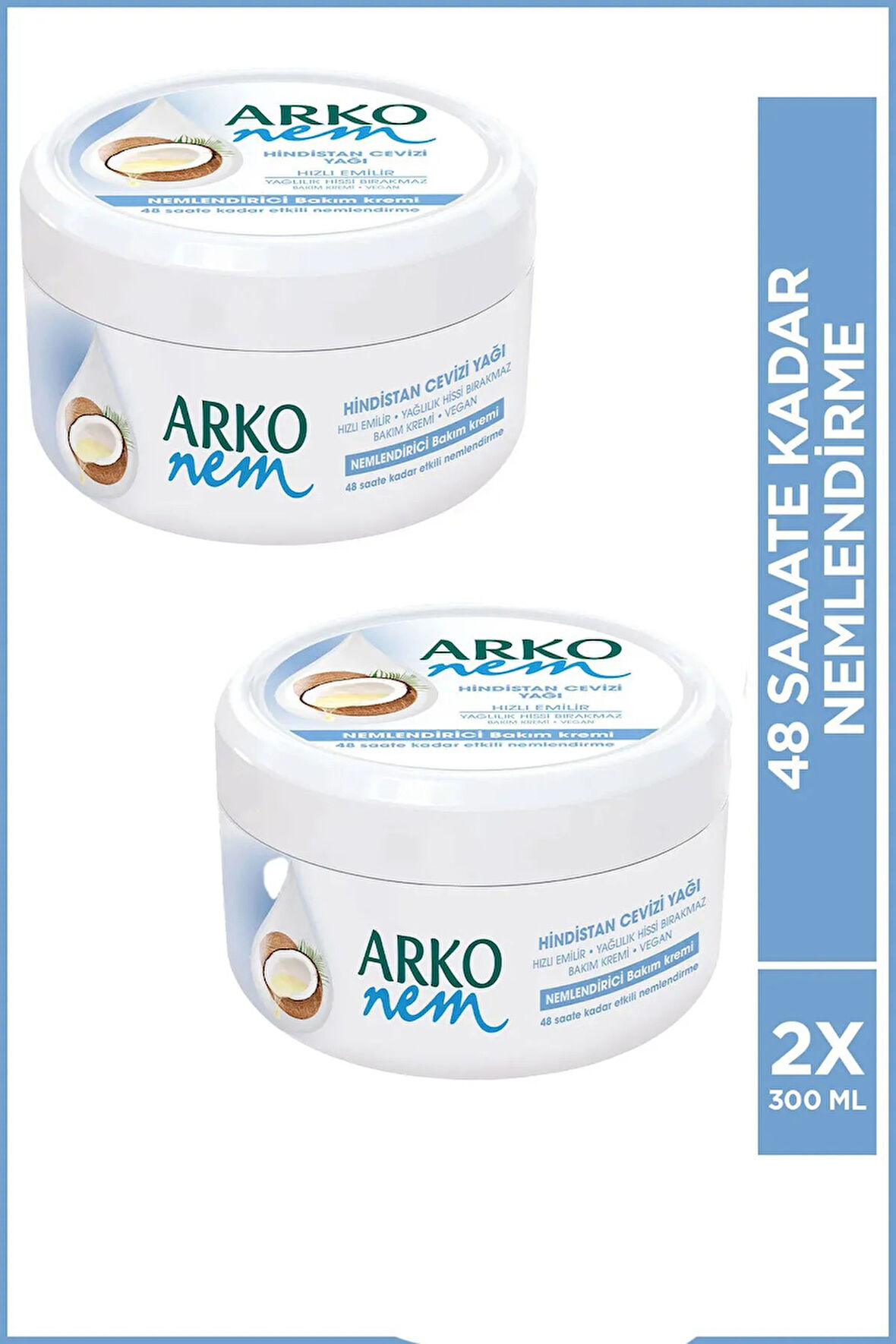 Arko Nem Krem Hindistan Cevizi 2x300 Ml