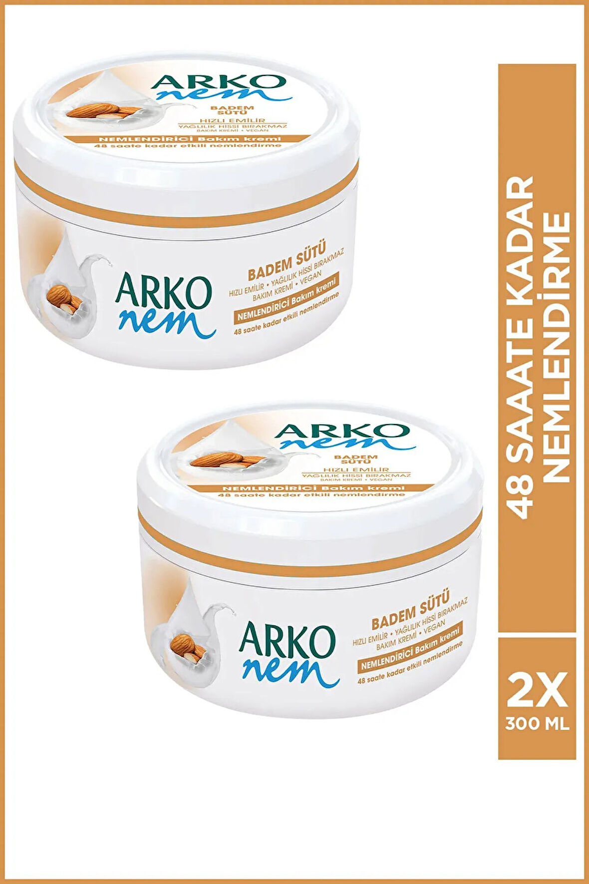 Arko Nem Krem Badem Sütü 2x300 Ml