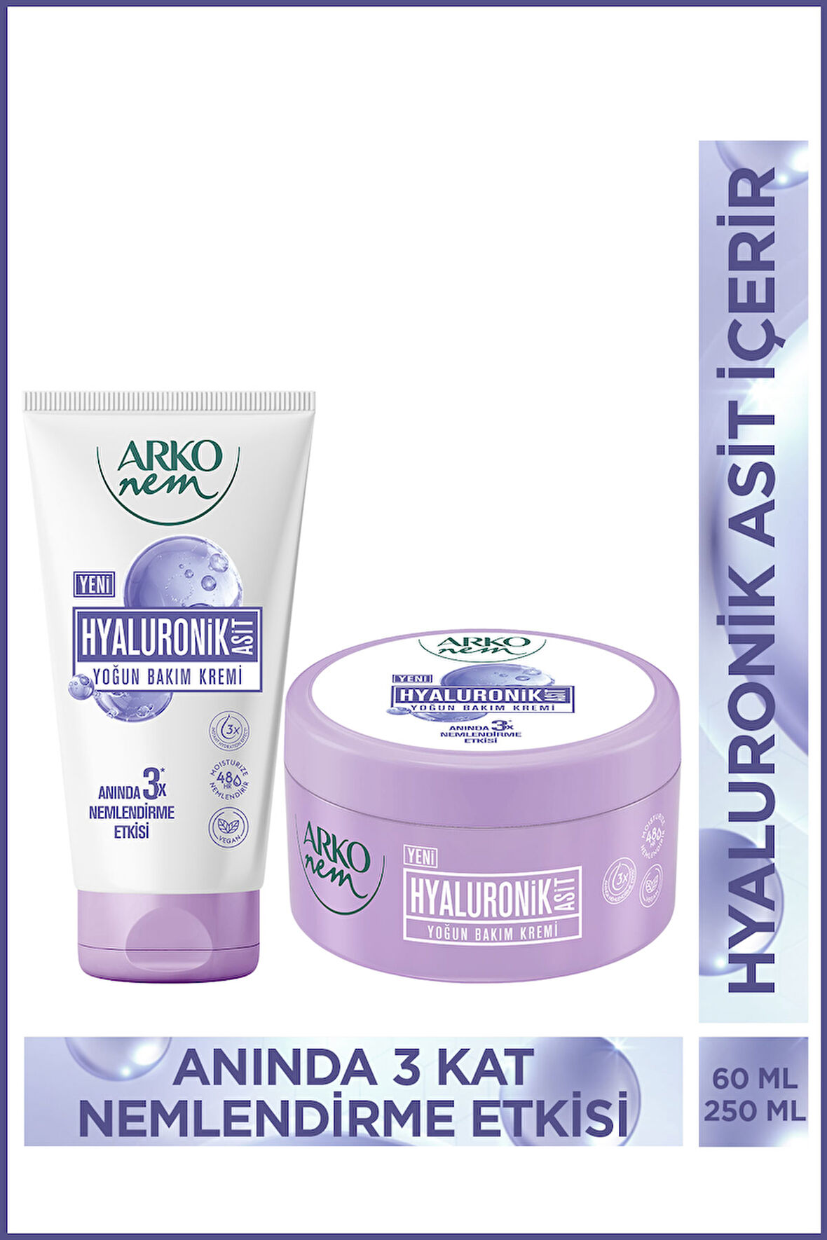 Arko Nem Yoğun Bakım Kremi Hyaluronik Asit 250+60 Ml