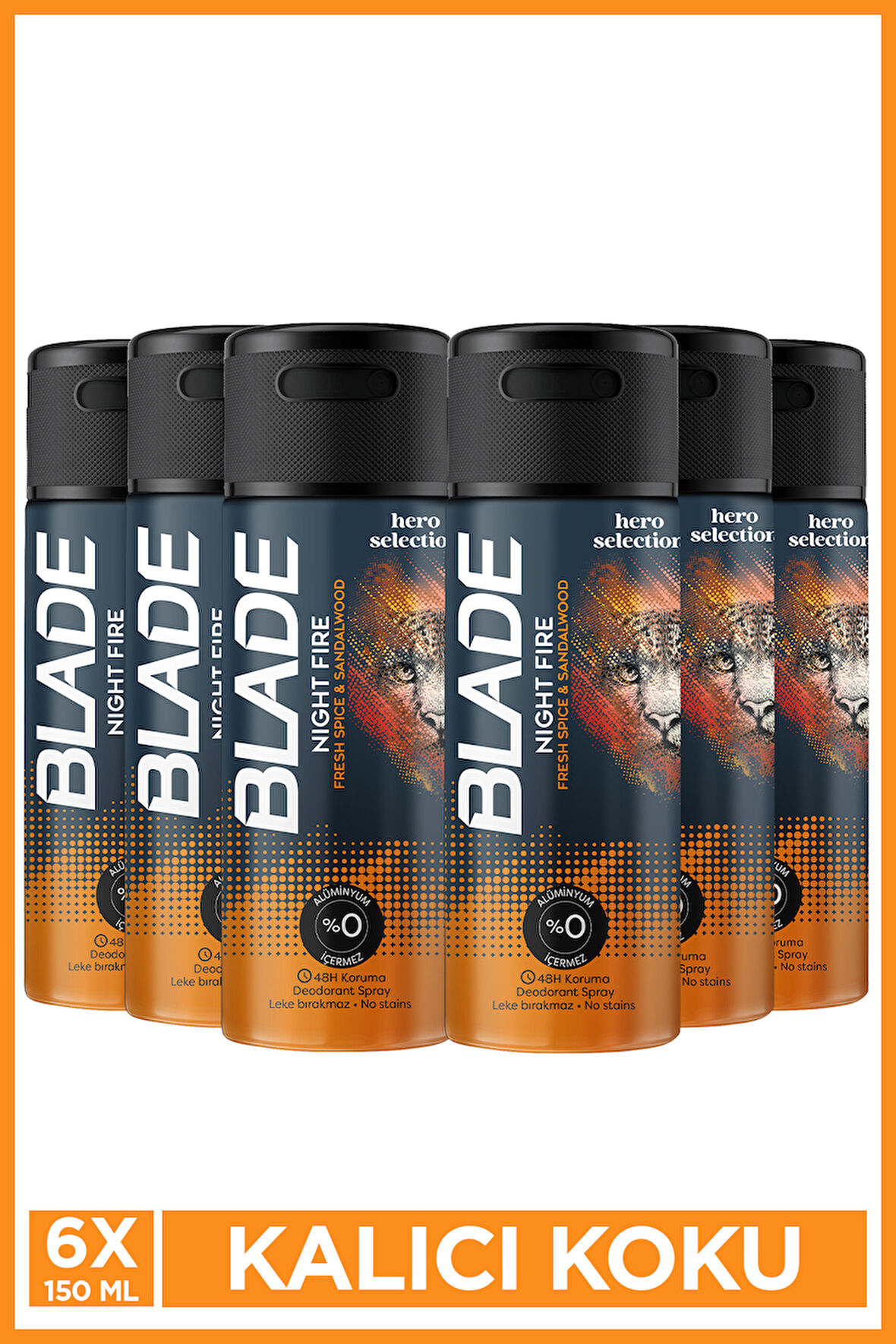 Blade Hero Selection Serisi Night Fire Erkek Deodorant 6x150 Ml