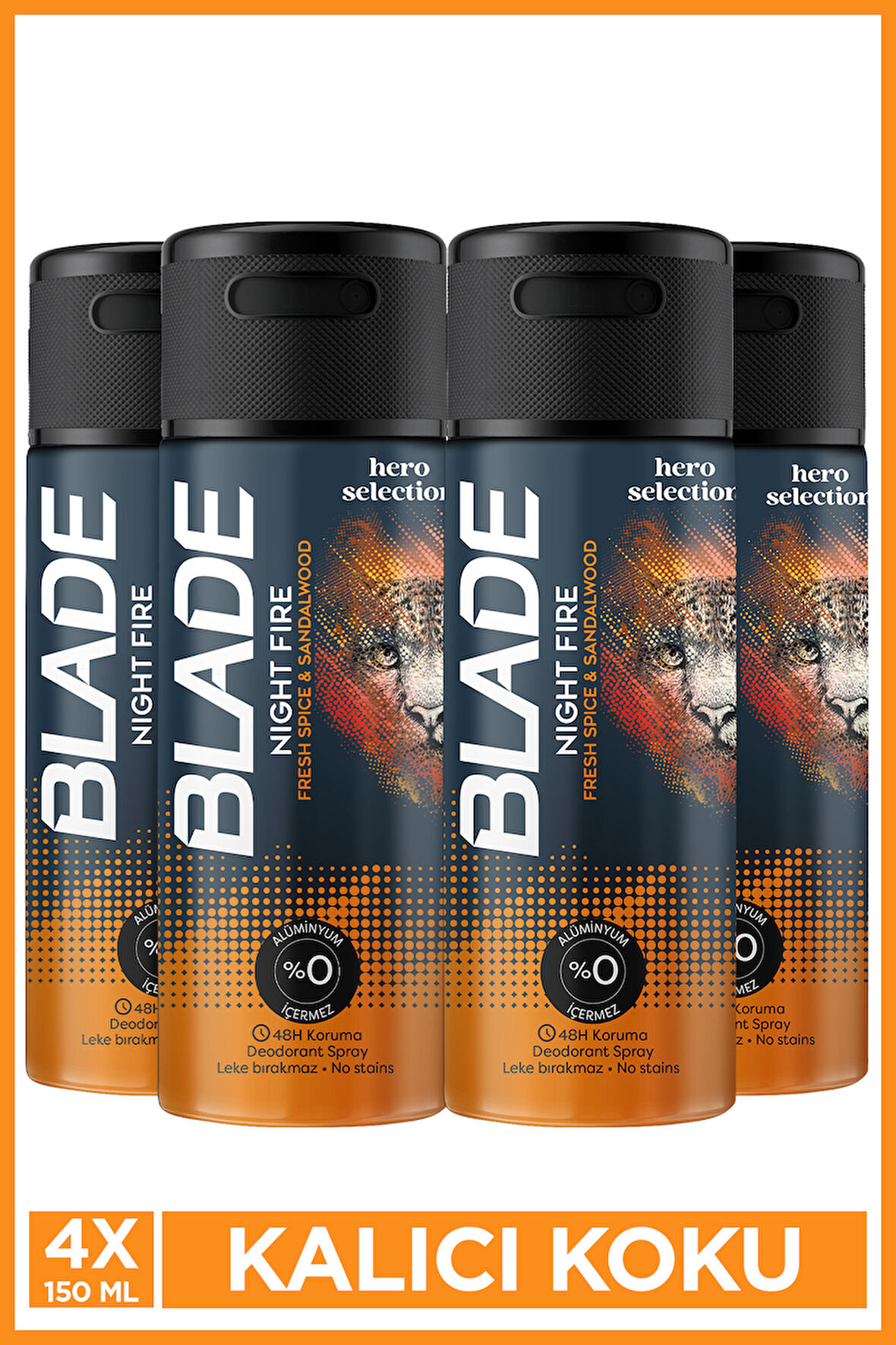 Blade Hero Selection Serisi Night Fire Erkek Deodorant 4x150 Ml
