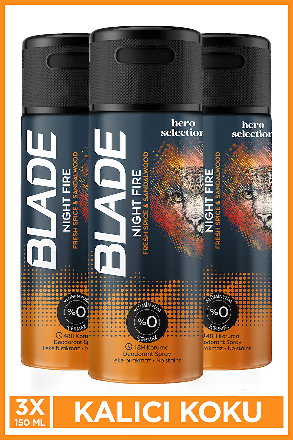 Blade Hero Selection Serisi Night Fire Erkek Deodorant 3x150 Ml