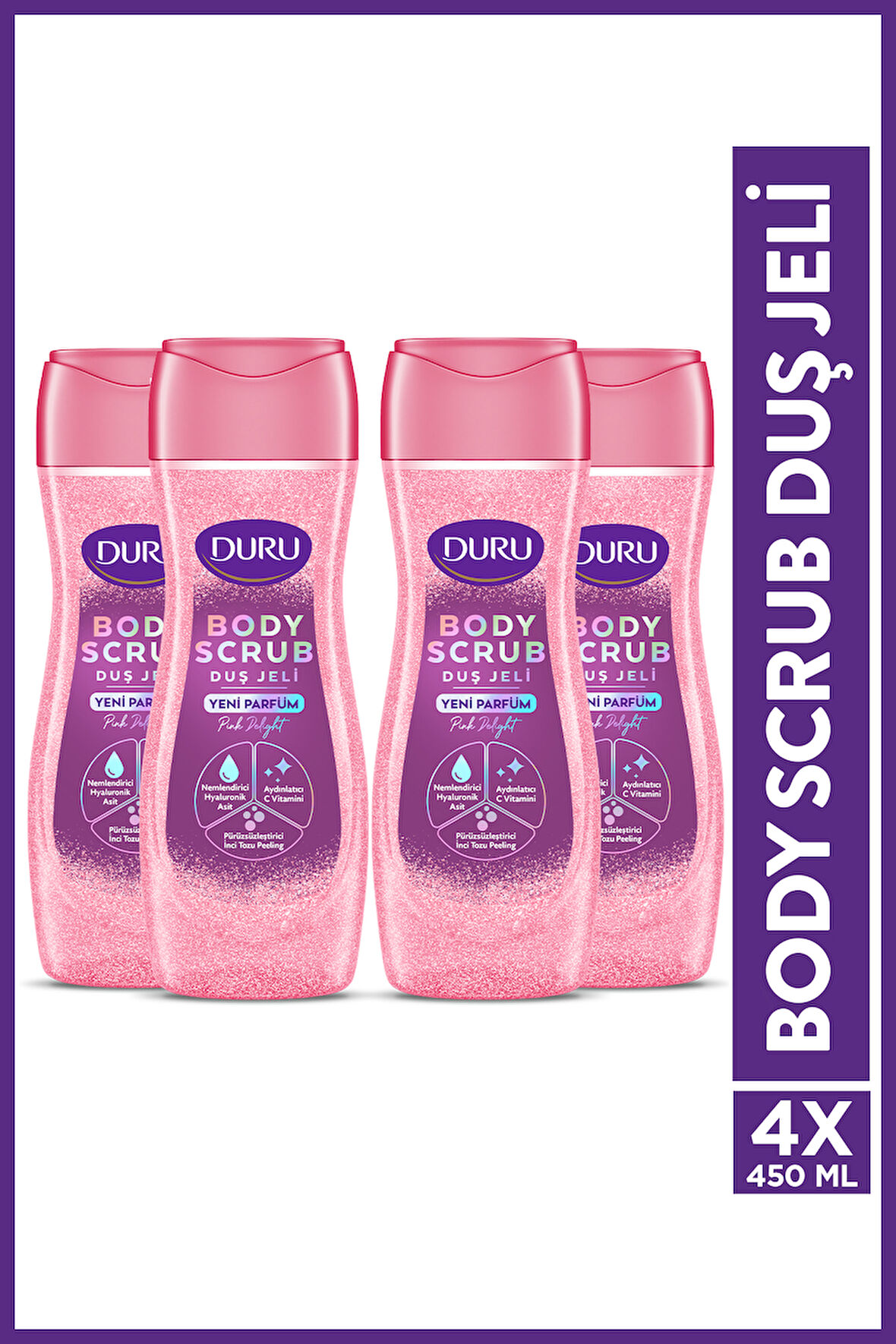 DURU BODY SCRUB PINK DELIGHT DUŞ JELİ 4X450 ML