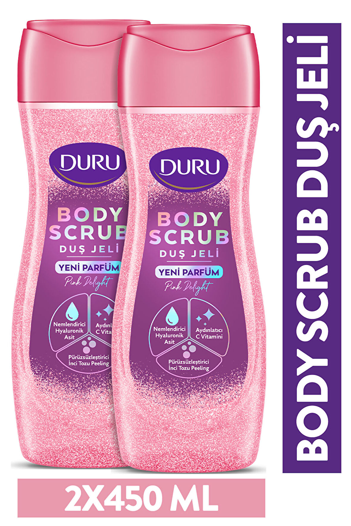 DURU BODY SCRUB PINK DELIGHT DUŞ JELİ 2X450 ML
