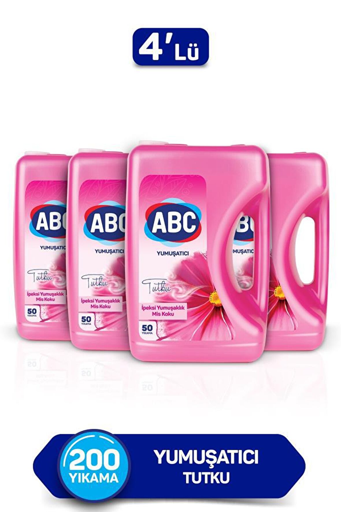 ABC Gül Tutkusu Beyazlar ve Renkliler İçin Yumuşatıcı 4 x 5000 ml 200 Yıkama