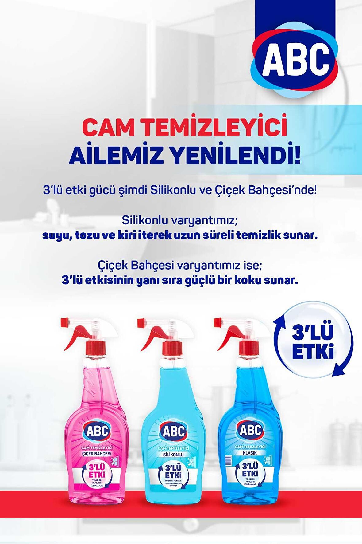 ABC Cam Temizleyici Silikonlu 500ml x2