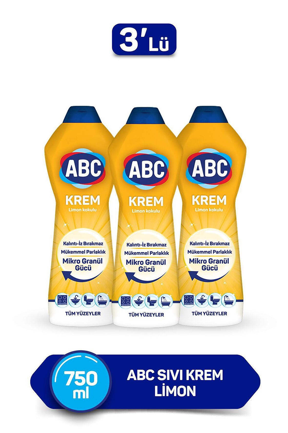 ABC Sıvı Krem Limon Kokulu 750ml x3 