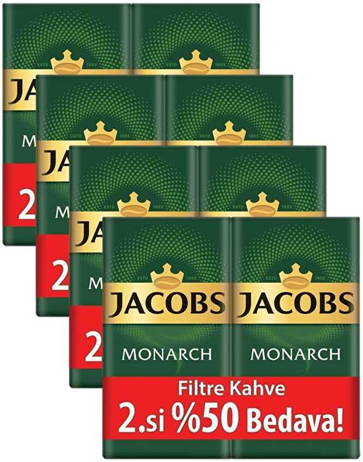 Jacobs Monarch Sert İçim Öğütülmüş Filtre Kahve 4 x 500 gr