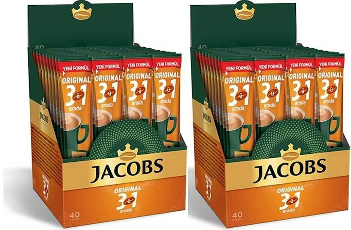 Jacobs 3'ü 1 Arada Karışım Kahve 80 Adet ( 40'lı Kutu x 2)