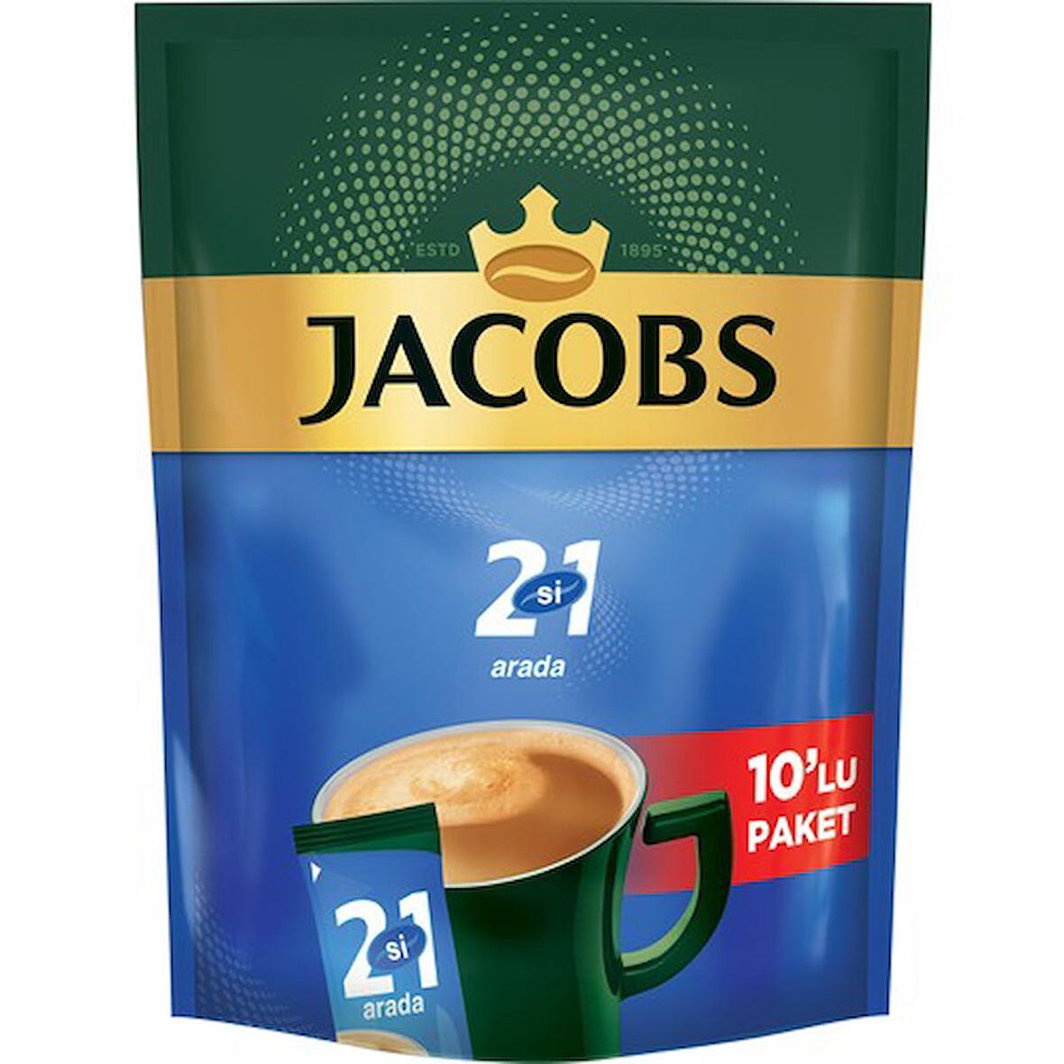 Jacobs 2'si 1 Arada Karışım Kahve 10'lu Paket