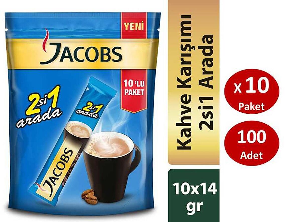 Jacobs 2'si 1 Arada Karışım Kahve 100 Adet