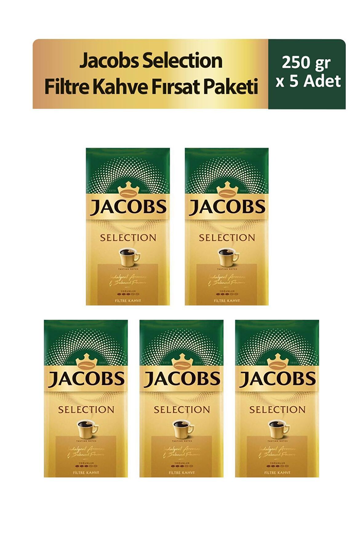 Jacobs Selection Filtre Kahve Fırsat Paketi 250 gr x 5 Adet