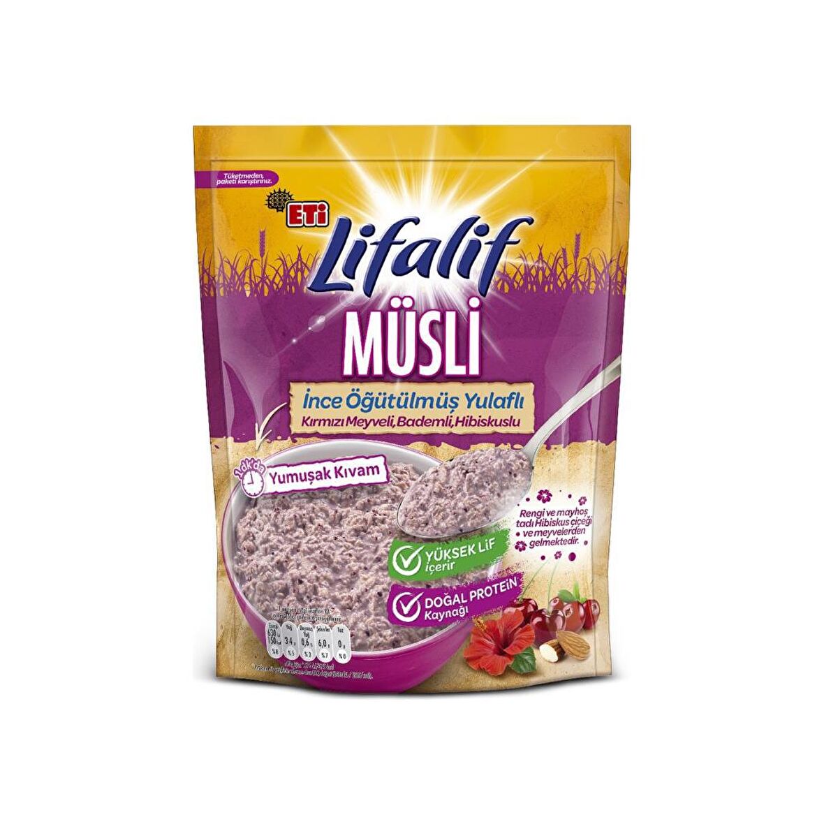 Eti Lifalif İnce Öğütülmüş Müsli Hibiskuslu 250 g