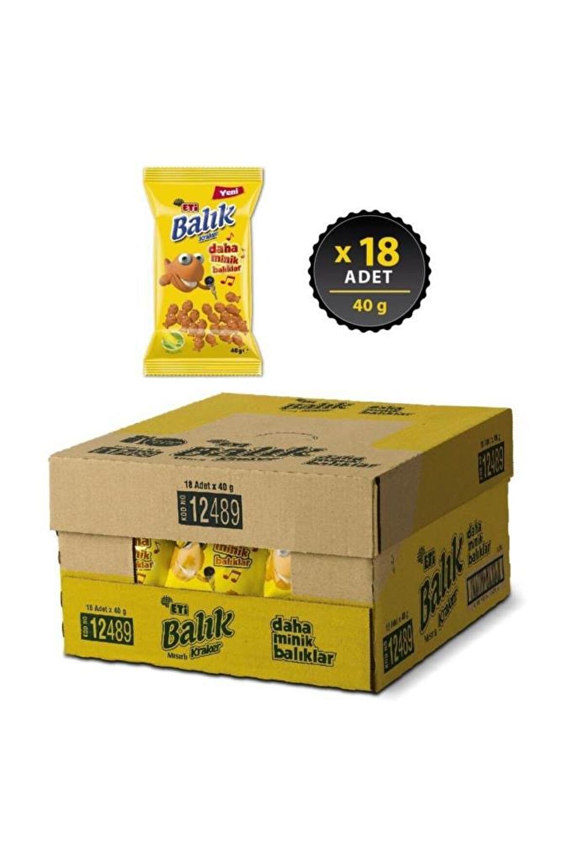 Balık Mini Mısırlı Kraker 40g x 18 Adet