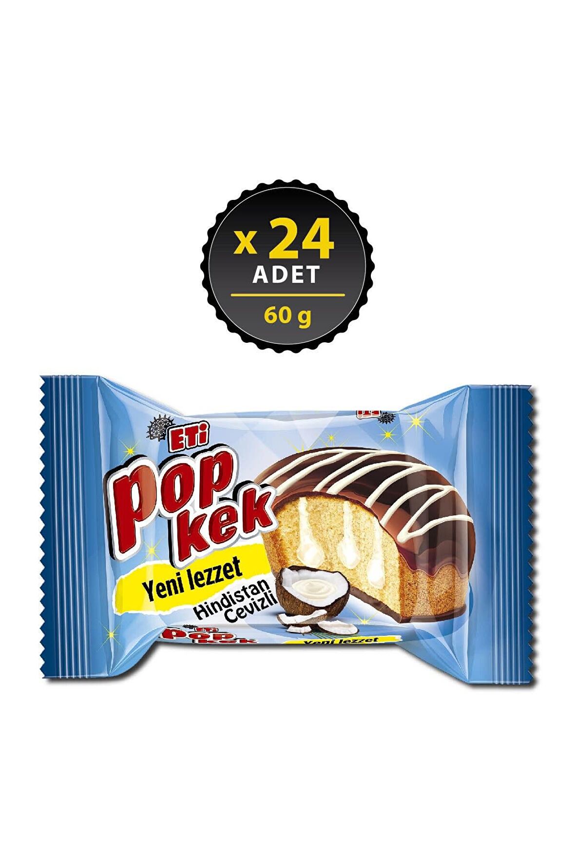 Eti Popkek Hindistan Cevizli Kek 60 g x 24 Adet