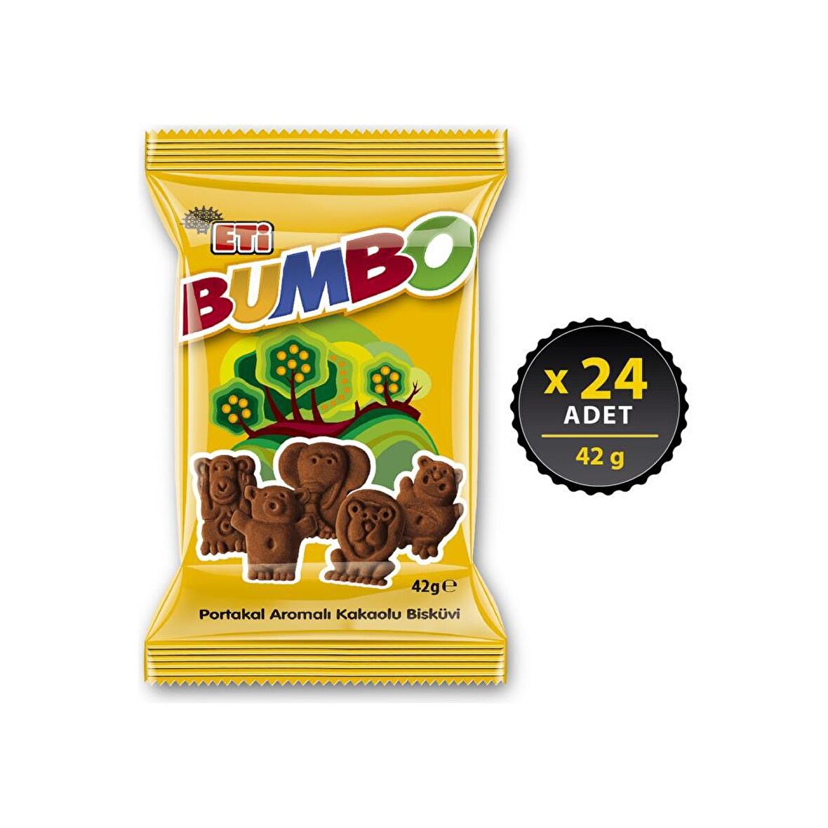 Eti Bumbo Portakal Aromalı Kakaolu Bisküvi 42 g x 24 Adet
