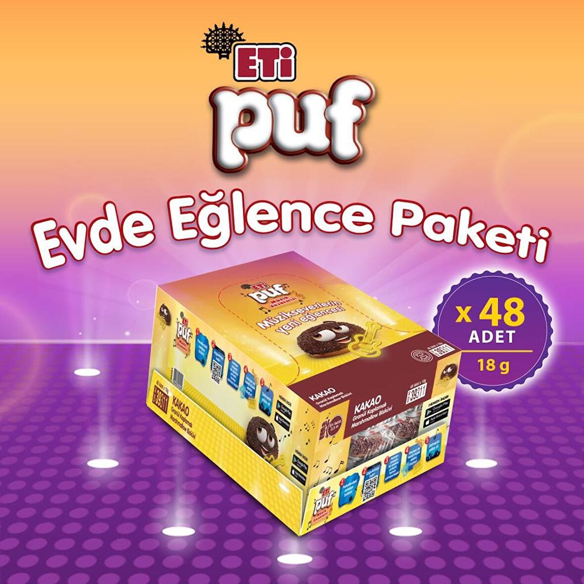 Eti Puf Kakaolu 18 g x 48 Adet