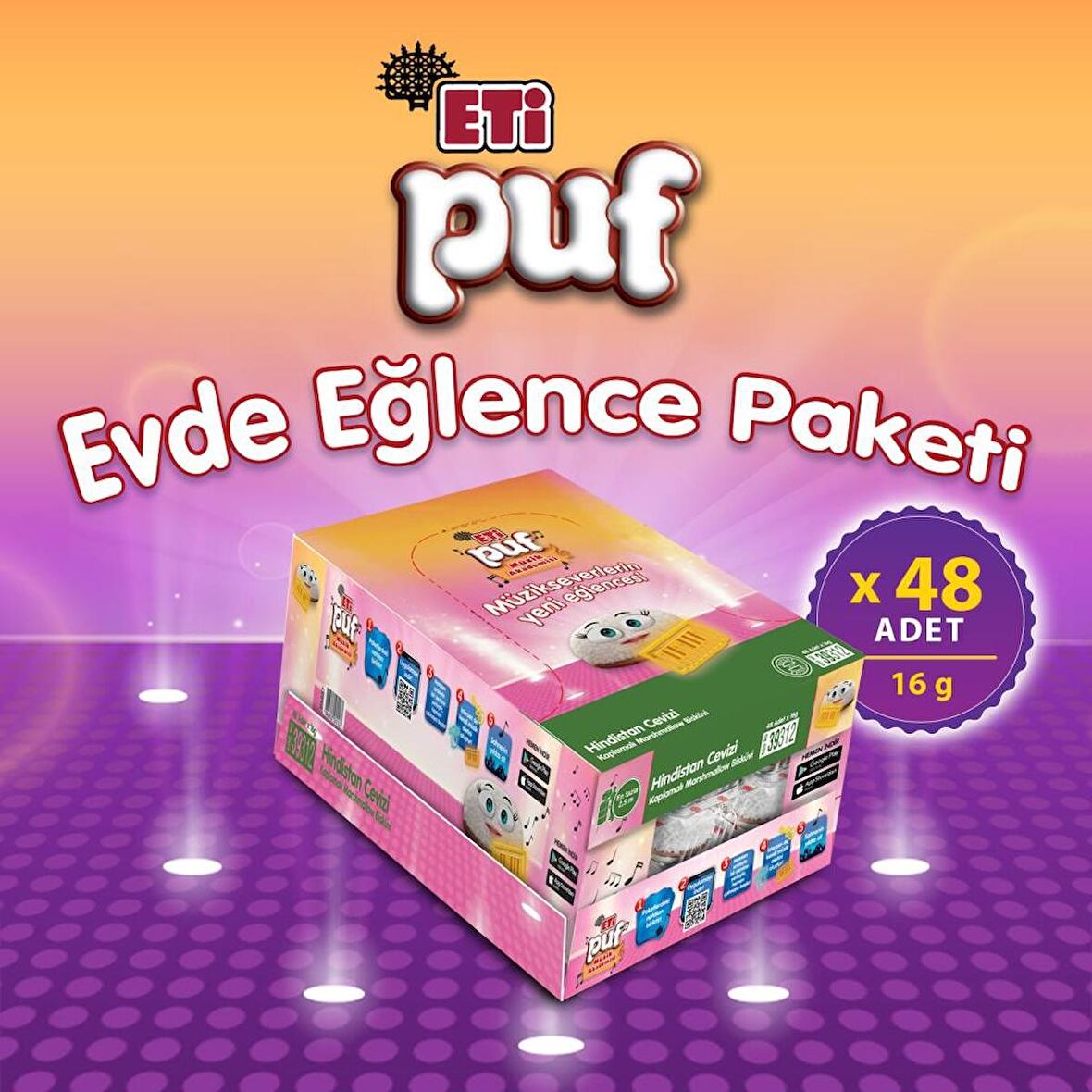 Eti Puf Hindistan Cevizli 16 g x 48 Adet