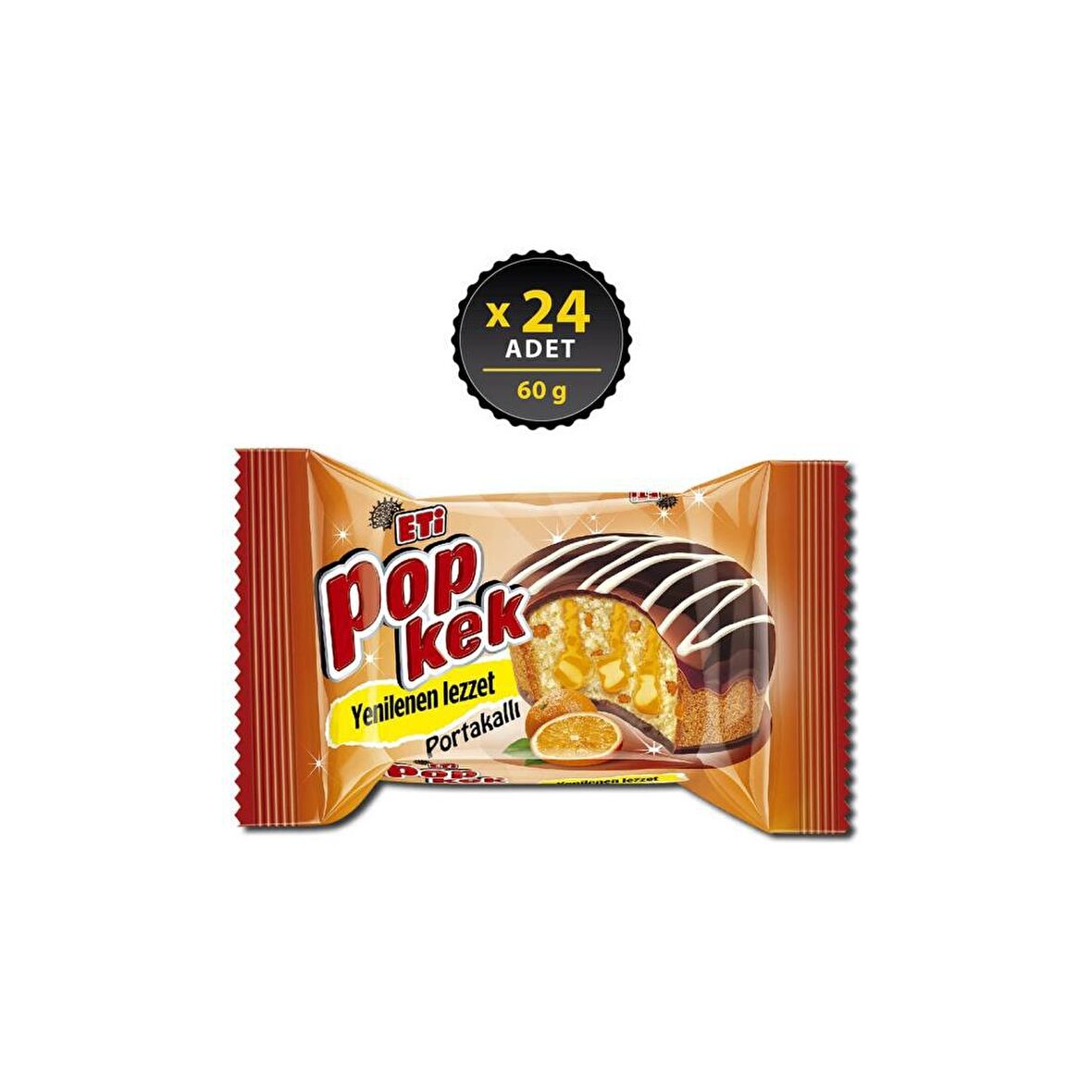 Eti Popkek Portakallı 60 g x 24 Adet