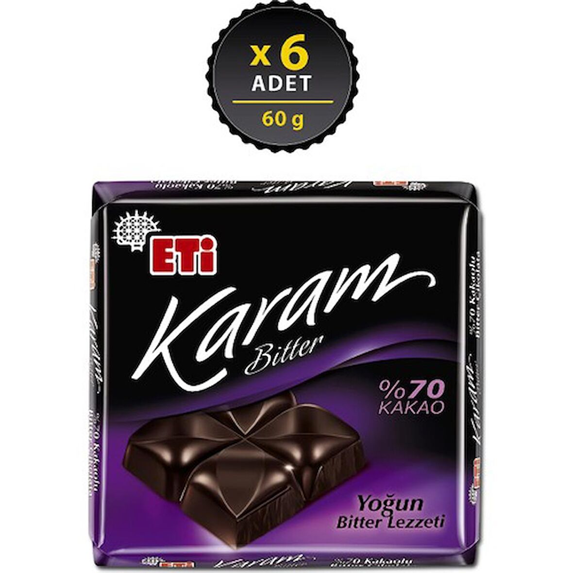 Eti Karam 6x60 gr %70 Kakaolu Bitter Çikolata