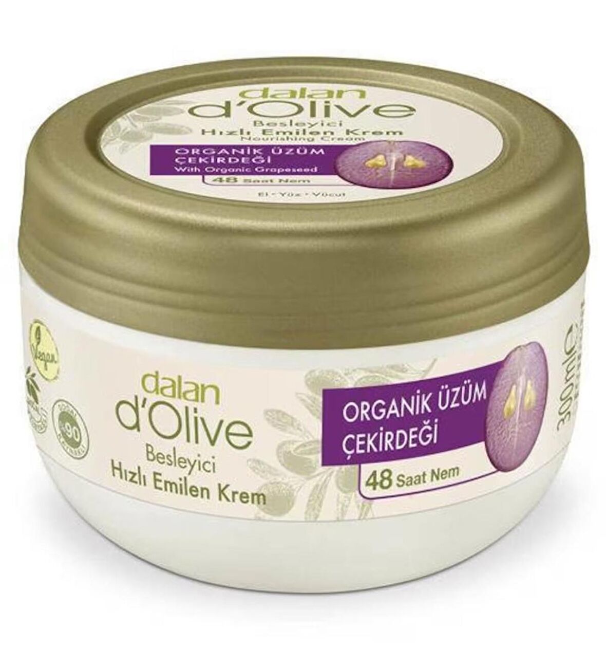 Dalan D'olive Organik Üzüm Çekirdeği Besleyici Hızlı Emilen Krem 300 ml + 150 ml