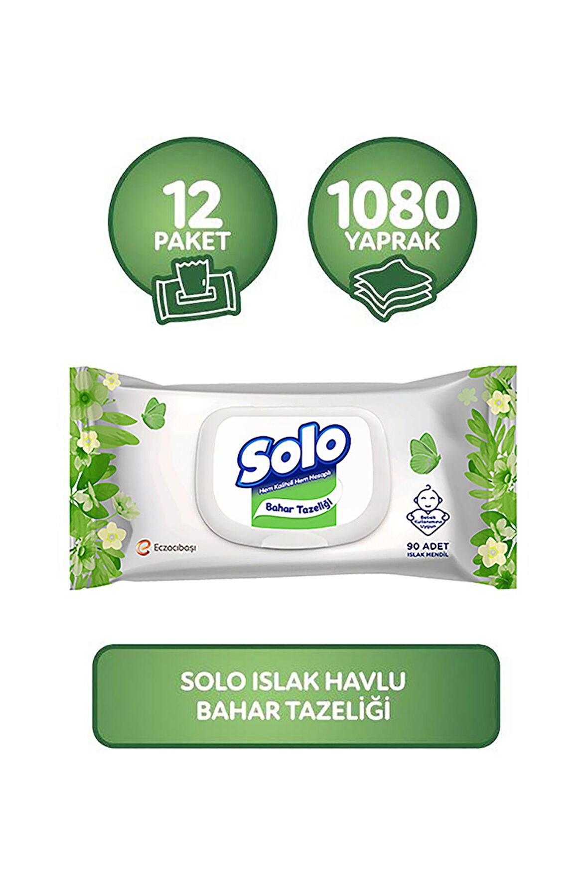 Solo Bahar Tazeliği Islak Havlu Mendil 90'lı x 2 (180 Yaprak)
