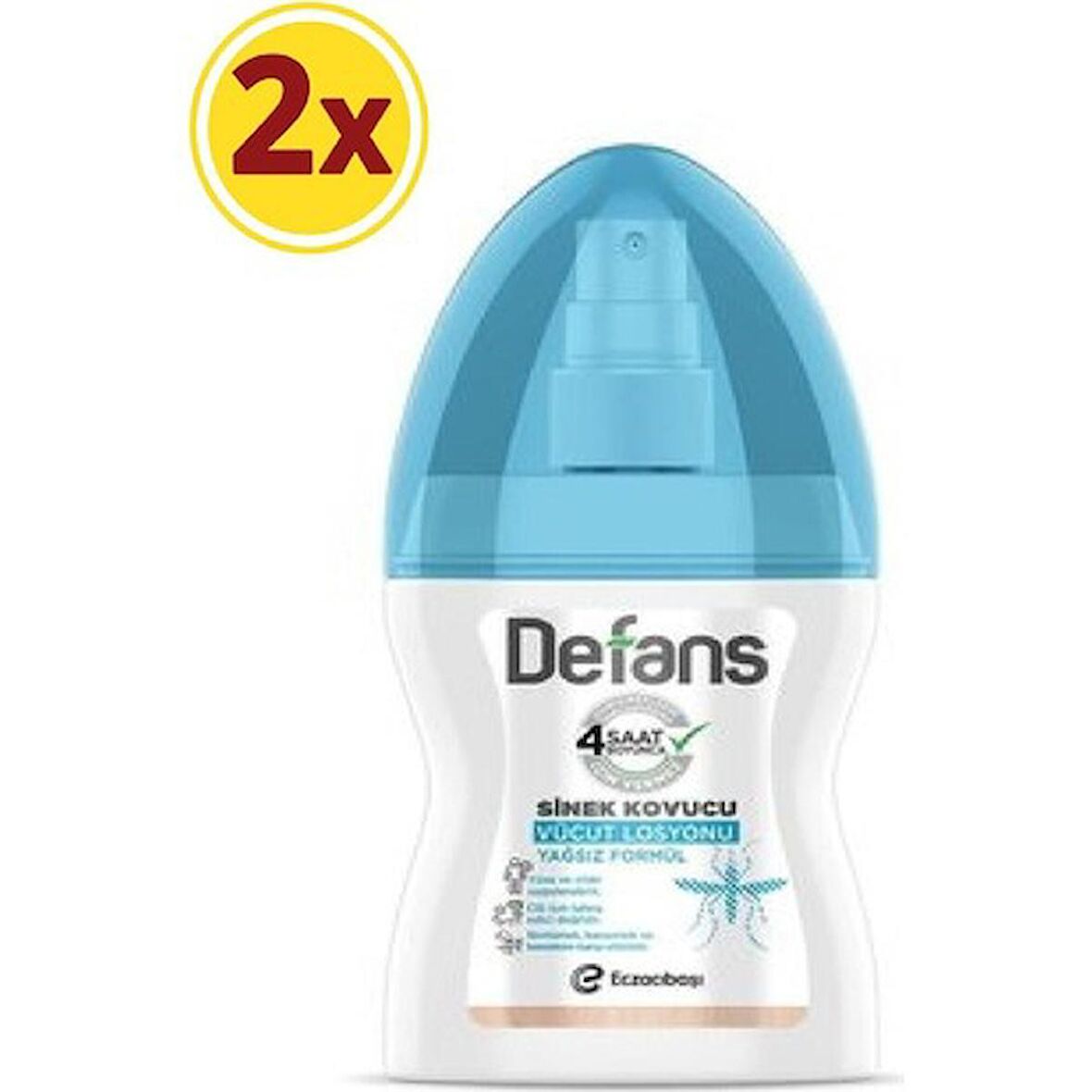 Defans Su Bazlı Sinek Kovucu Vücut Losyonu Yağsız 100 ml x 2'li