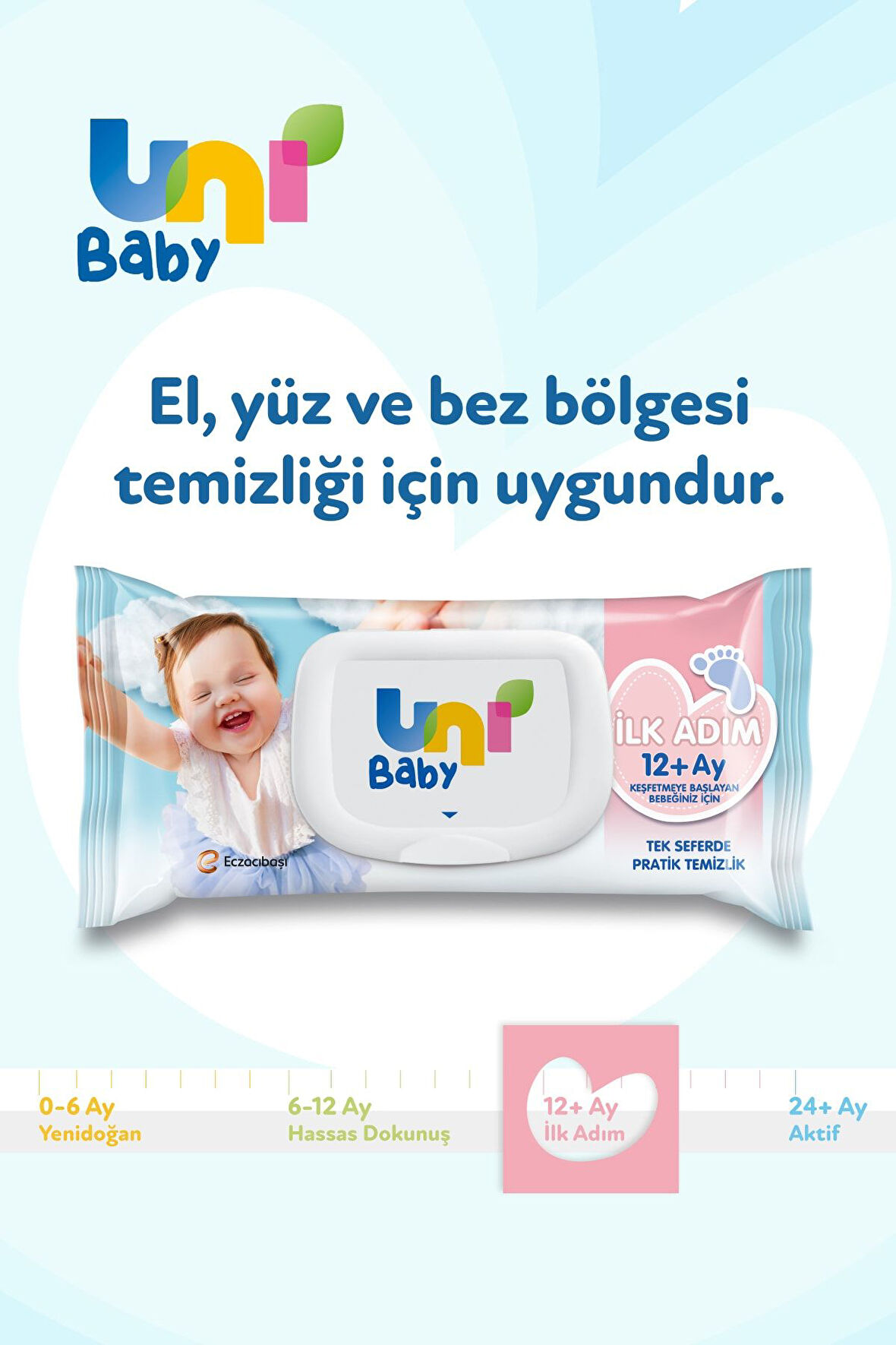 Uni Baby İlk Adım Islak Mendil 24*52'li 1248 Yaprak