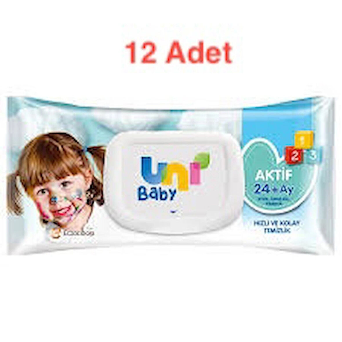 Uni Baby 72li Aktif Islak Mendil - 12 Adet