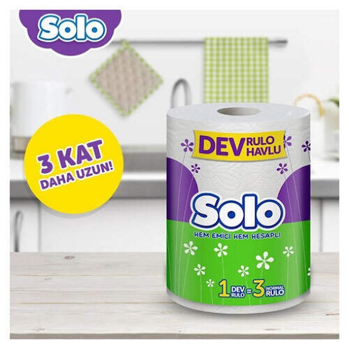 Solo Kağıt Havlu Dev Rulo 1=3 (6'lı)