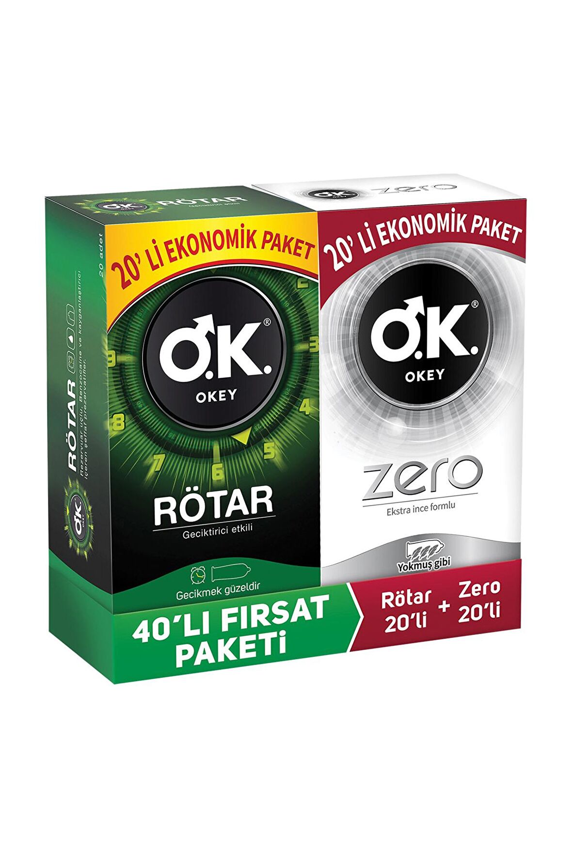 Okey Rötar Geciktiricili 20'li Ve Zero 20'li Prezervatif