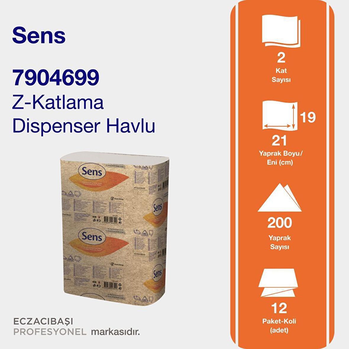 Sens Z Katlama Havlu 12x200 adet