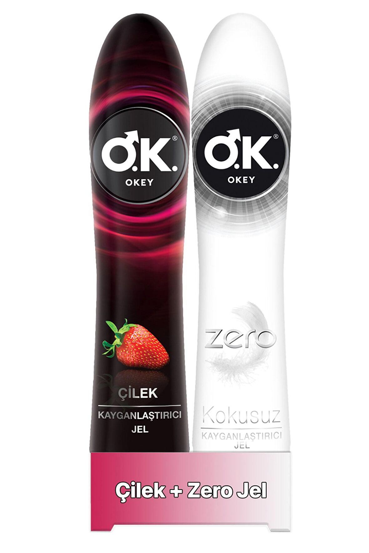 Okey Çilek Kayganlaştırıcı Jel 100 ML + Okey Zero Kayganlaştırıcı Jel 100 ML