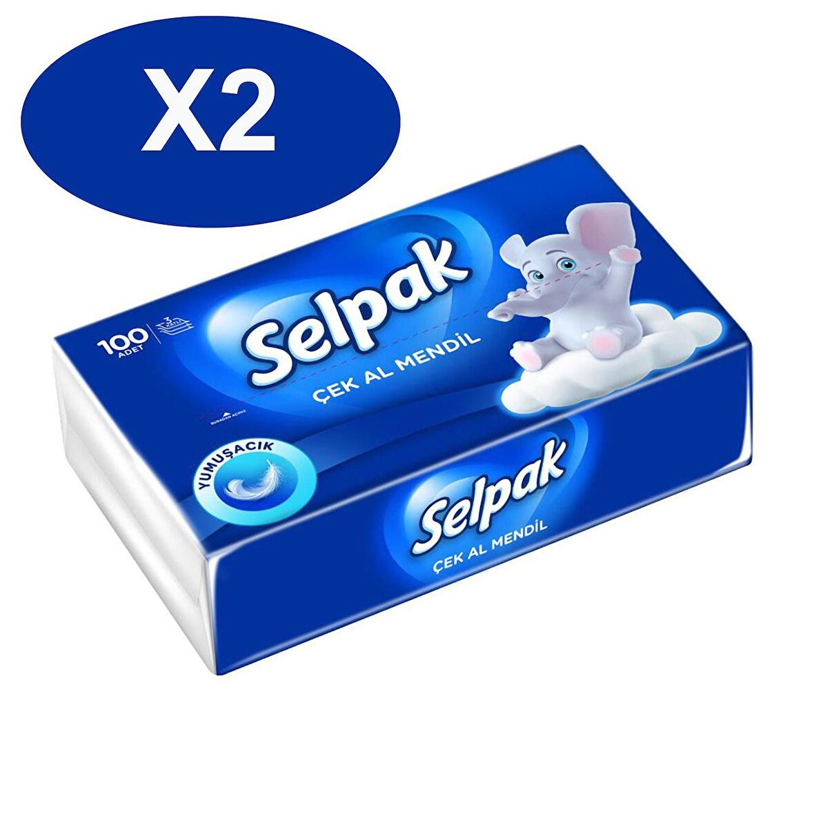 Selpak Çek Al Mendil 100 Adet x 2 li Set