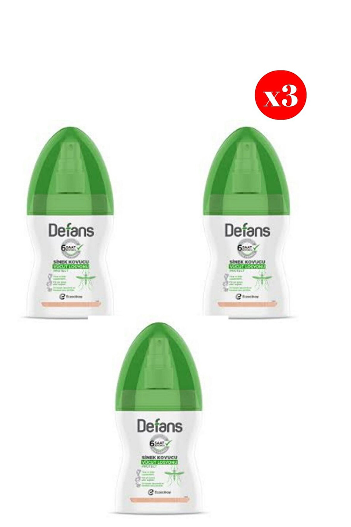Defans Sinek Kovucu Naturel Vücut Losyonu 100 Ml X3 ADET