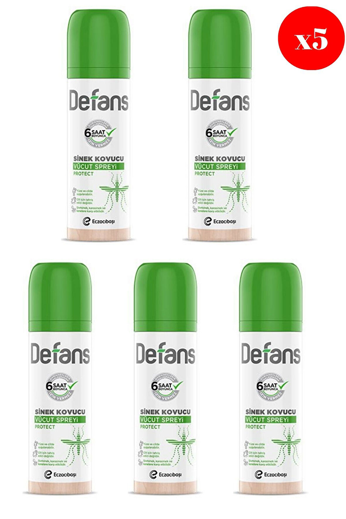 Defans Vücut Spreyi Protect 100ml X5 ADET