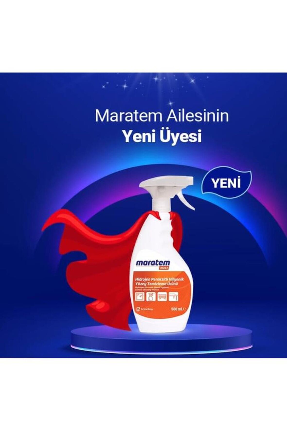 Maratem M207 Peroksitli Hijyenik Yüzey Temizleme Ürünü -500ml 500 ml 