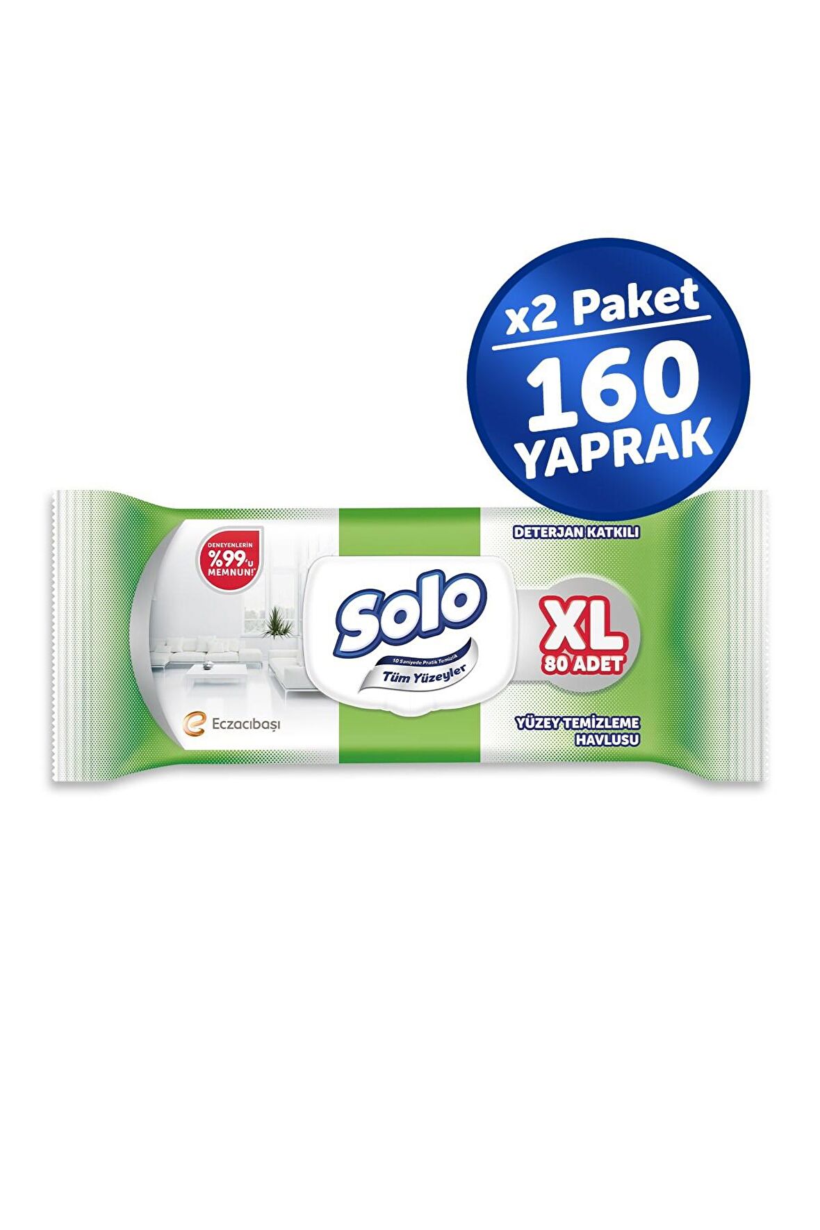 Solo Tüm Yüzeyler Islak Temizleme Havlusu XL 2'li 160 Yaprak