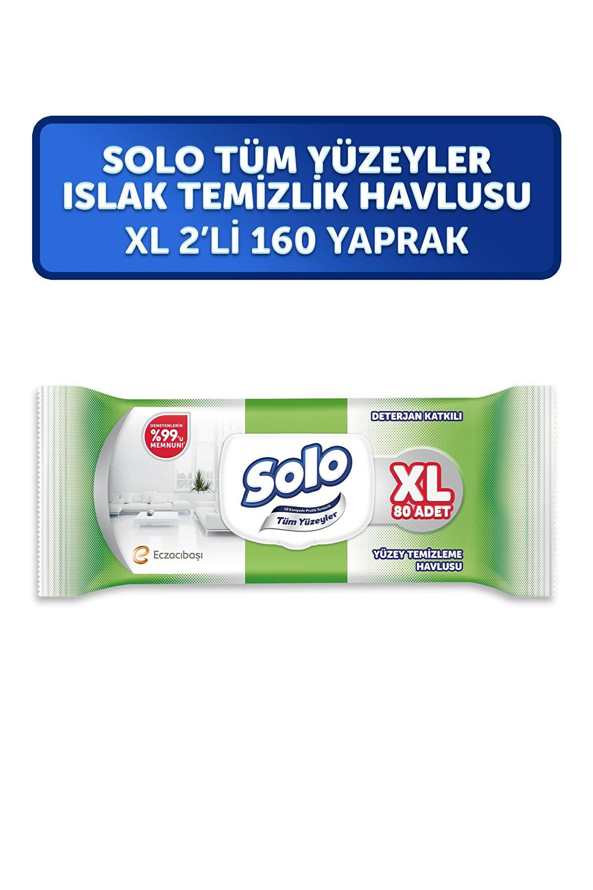 Tüm Yüzeyler Islak Temizleme Havlusu XL 2'li 160 Yaprak