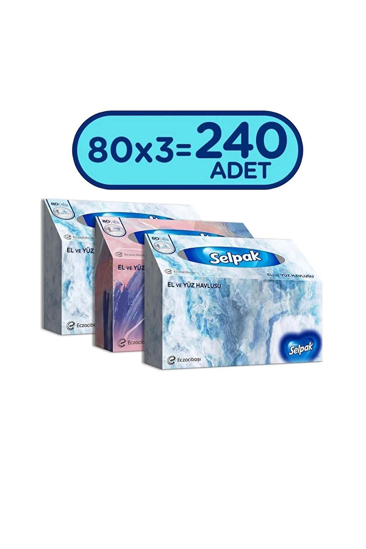 ® El Ve Yüz Havlusu 3'lü 240 Yaprak