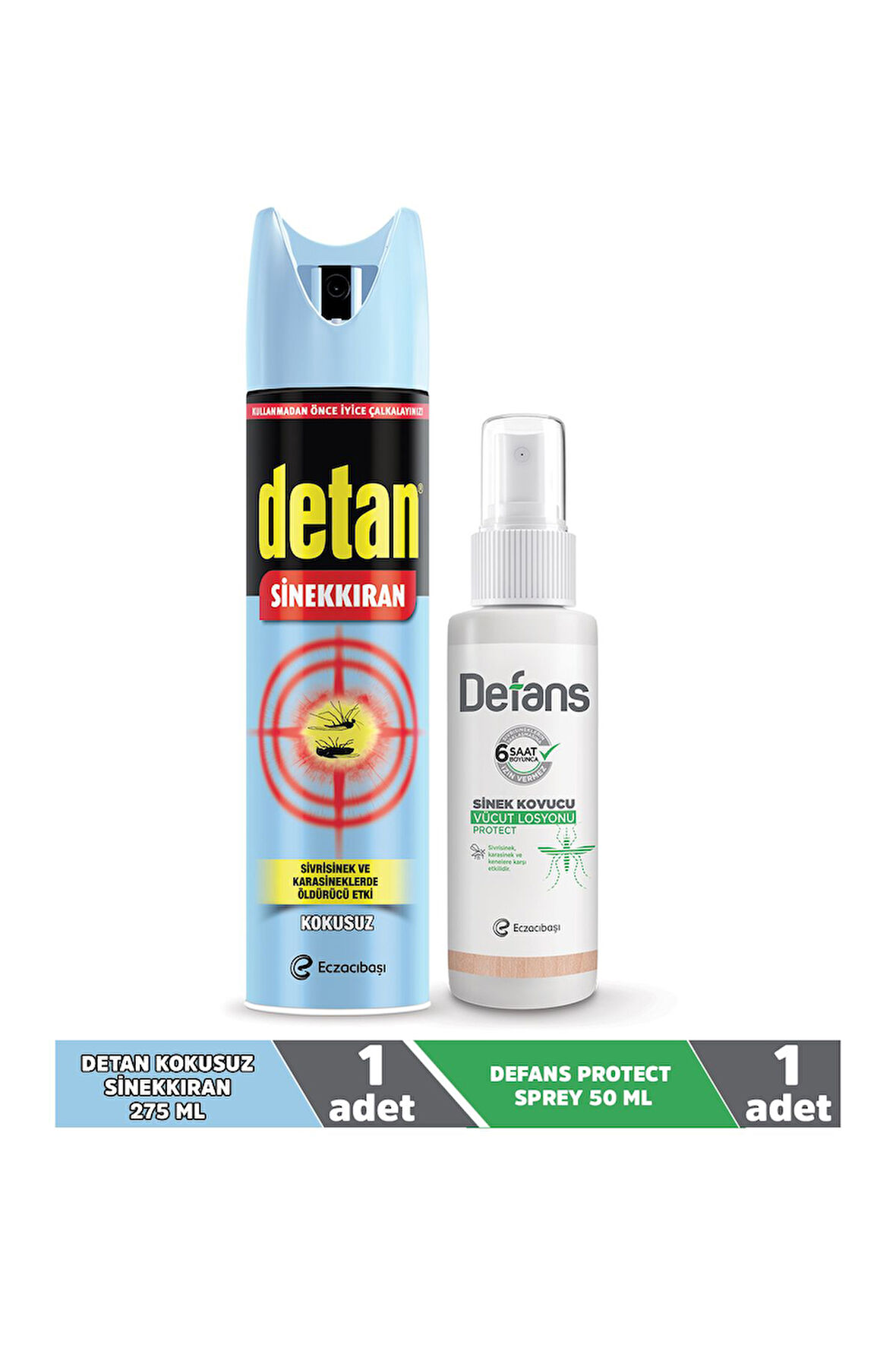 Detan & Defans Sinek Savunma Kiti ( Defans 50 ml losyon + Detan Kokusuz Sinekkıran 275 ml)