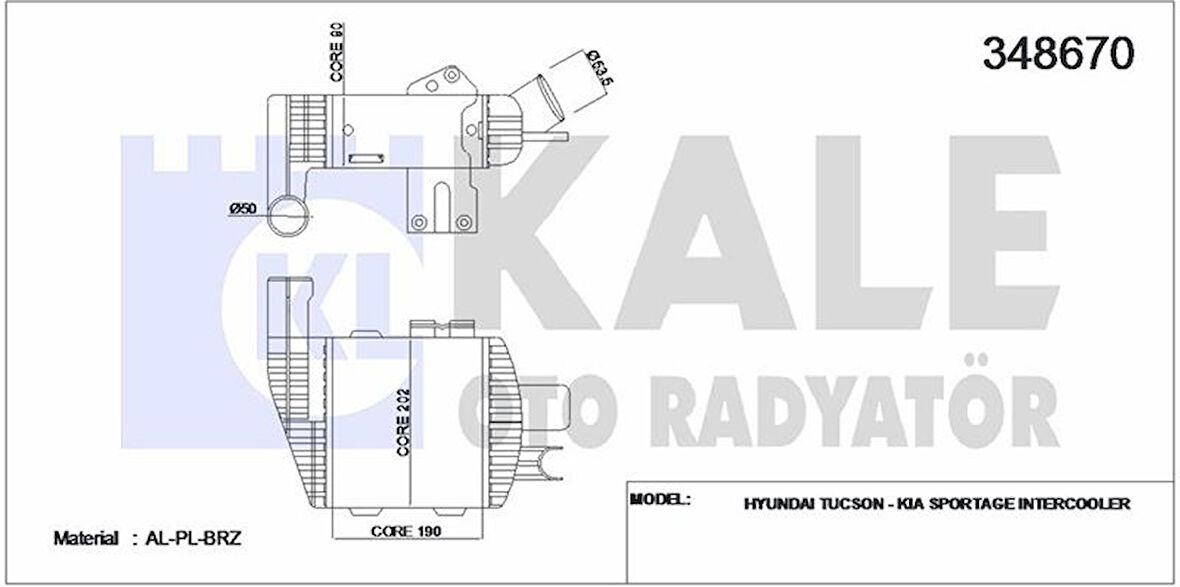 Kia Turbo Radyatoru Tucson 2,0 Crdi 2004>2010 Sportage 2,0 Crdi 2004> - Kale 348670
