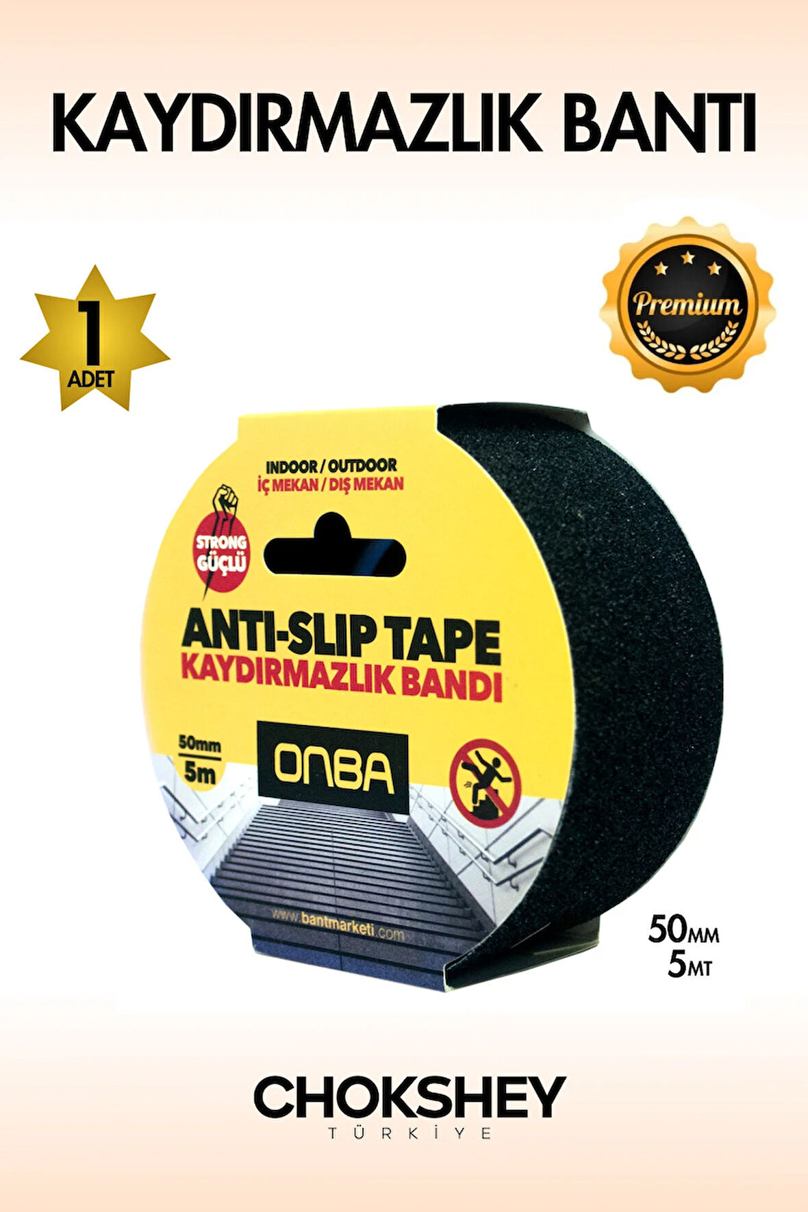 Merdiven Kaydırmaz Bant 50mmx5mt 1 Adet