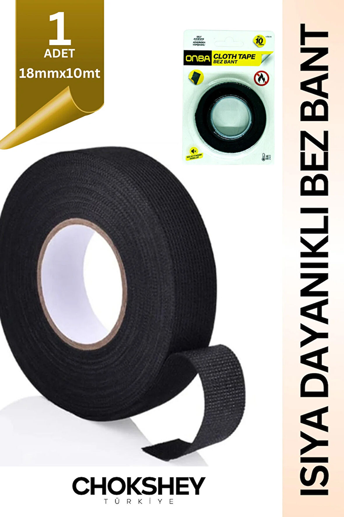 Bez Bant Isıya Dayanıklı Aşınma Direnci Kalıntı Bırakmayan Alev Yalıtım Bant 10mt 1 Adet