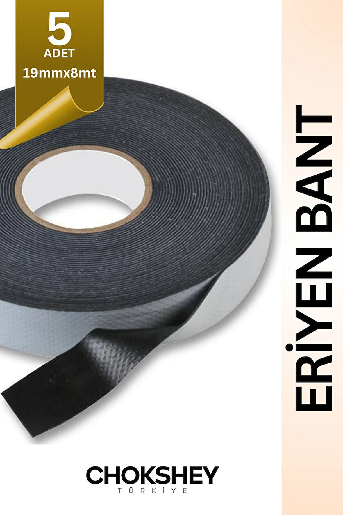 Eriyen Bant Su Altı ve Nemli Ortamlar İçin Yalıtım ve Sızdırmazlık Bandı 19mmx8mt - 5 Adet